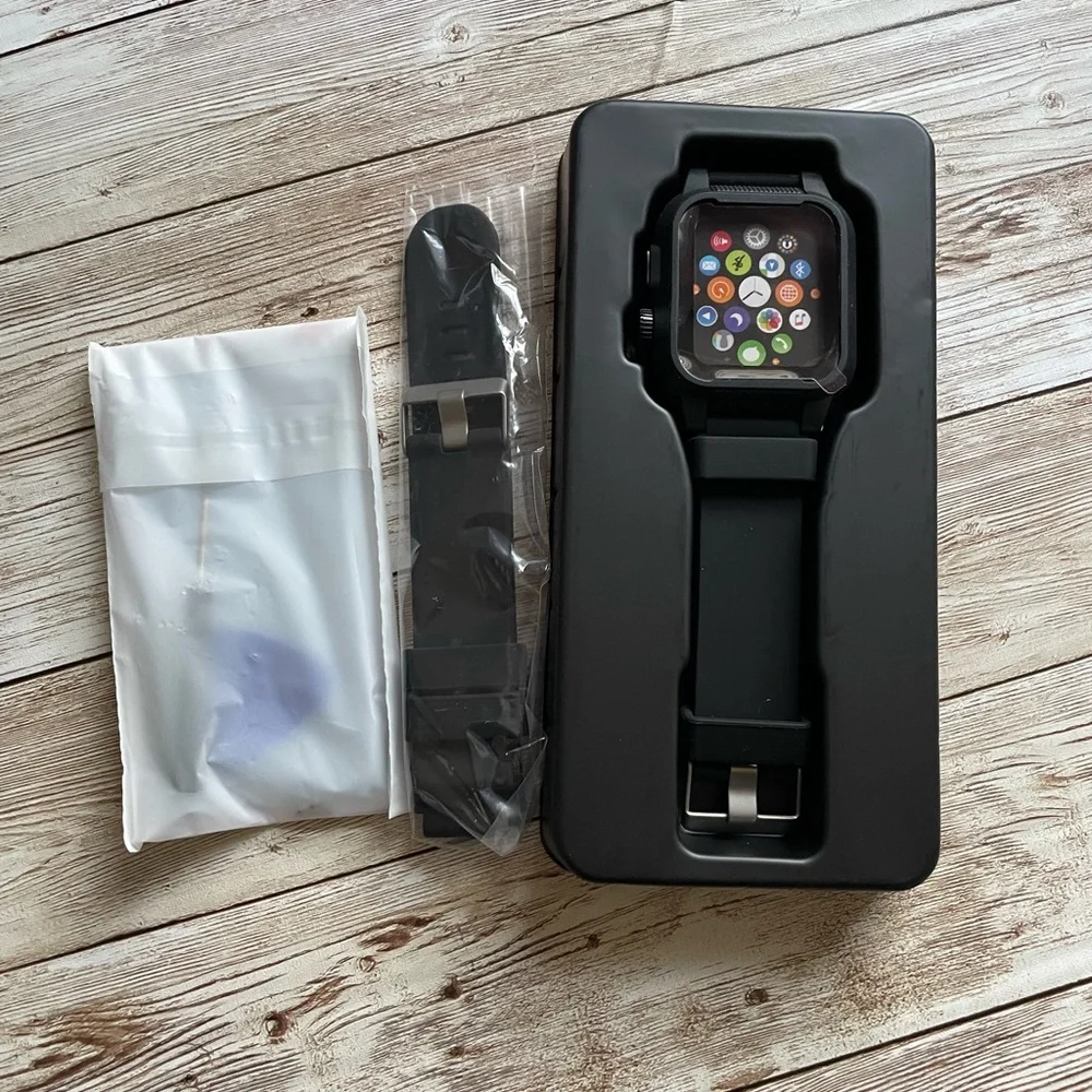 🆕 BAND for Apple Watch Waterproof Case for 38mm Watch Band and Screen Protector